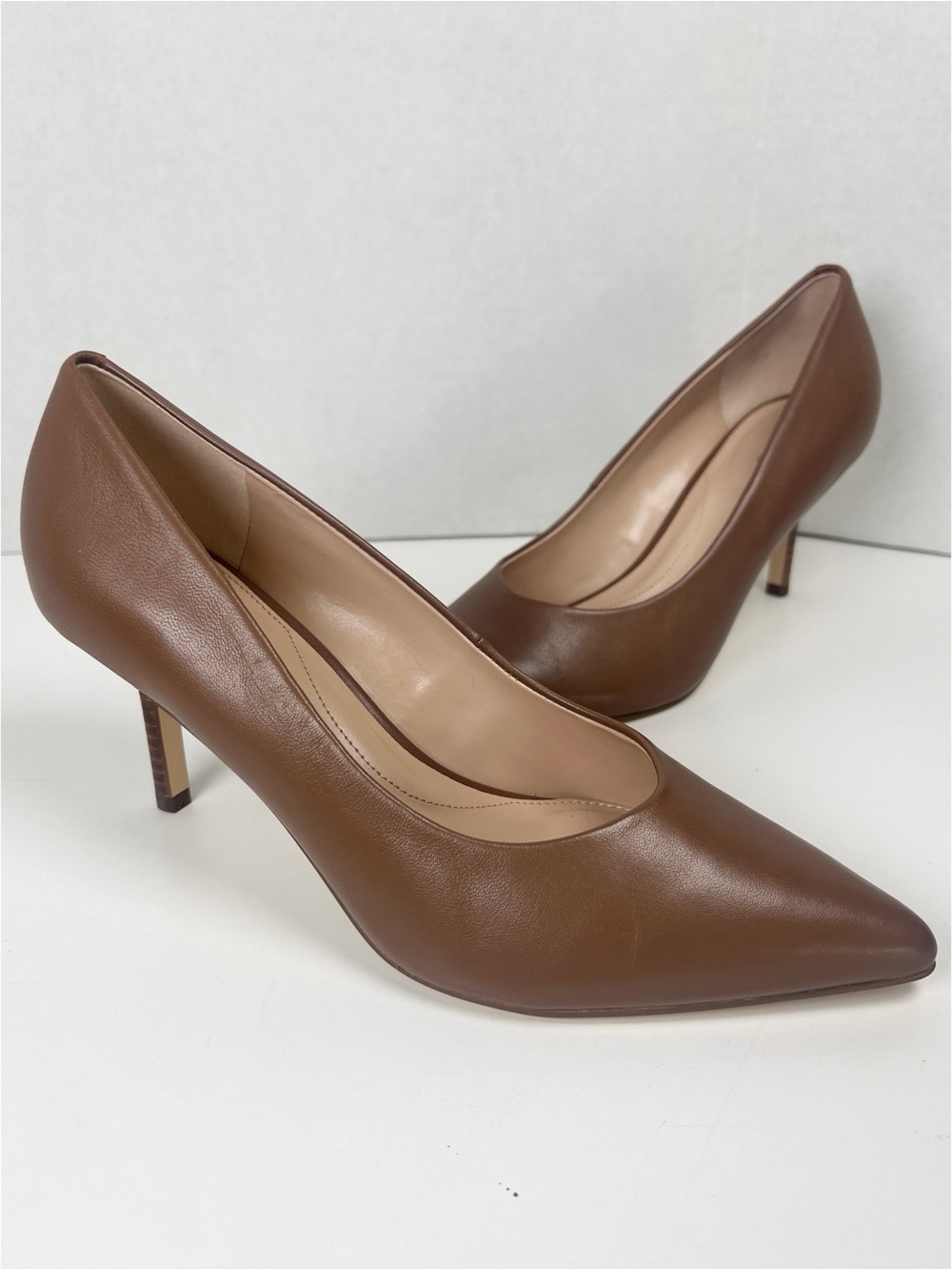 TALBOTS Women’s Size 9M Brown Nappa Leather Sasha Pointed Toe Pumps Heels